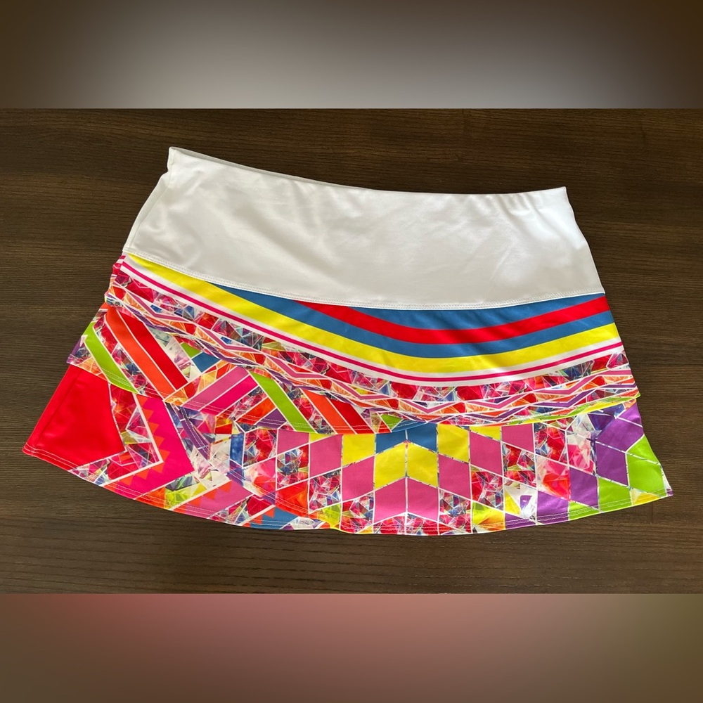 Lucky in Love Multicolor Geometric Mini Skirt-skort